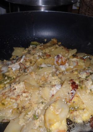 Una foto de Gratinado de papas y queso