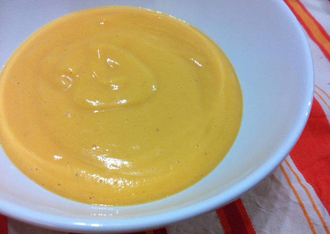 Crema de calabaza con queso<br />