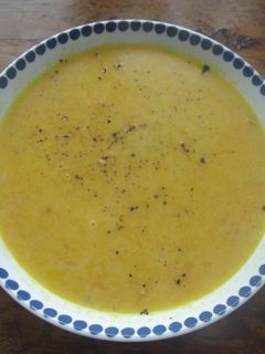 Una foto de Sopa de zapallo al estilo Thai