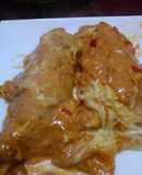 Canelones de pollo y panceta con salsa rosa