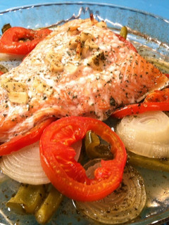 Una foto de Salmón al horno