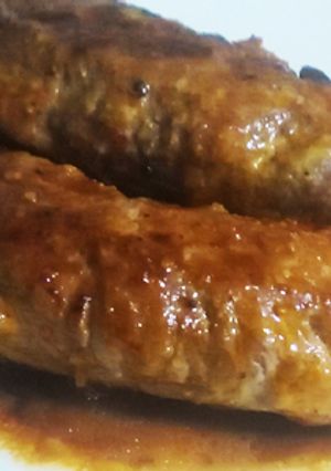 A picture of Iberian Pork Tenderloin with Honey Mustard Sauce.