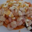 Ensalada de alubias con gambas