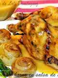 Picantones al horno en salsa de naranja