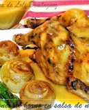 Picantones al horno en salsa de naranja
