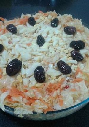 Una foto de Arroz frío con atún y agregados