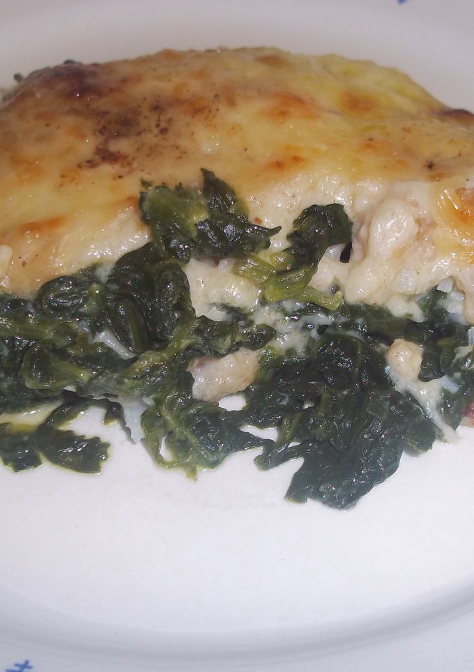 Una foto de Espinacas con pescado gratinadas