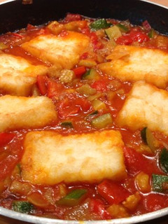 Una foto de Bacalao con Sanfaina