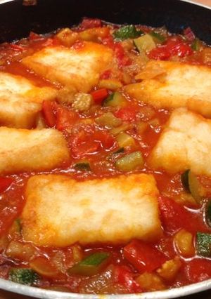 Una foto de Bacalao con Sanfaina