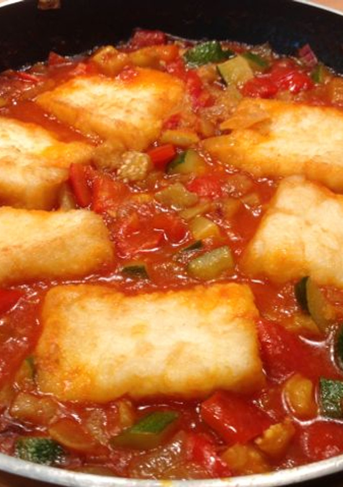 Una foto de Bacalao con Sanfaina
