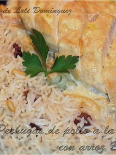 Una foto de Pechugas de pollo a la crema con arroz basmati