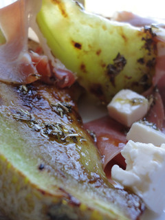 Una foto de Ensalada de melón a la plancha con jamón