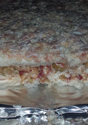 Una foto de Pastel de pan de molde en capas