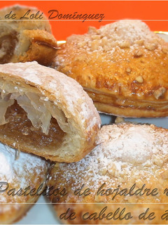 Una foto de Pastelitos de hojaldre rellenos de cabello de ángel