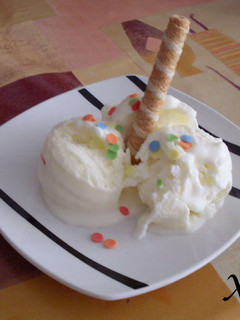 Una foto de Helado cremoso de yogur