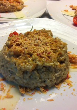 Una foto de Risotto de boletus con foie