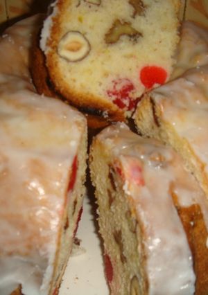 Una foto de Budín de crema con frutas