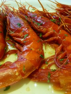 Una foto de Carabineros a la plancha con jengibre