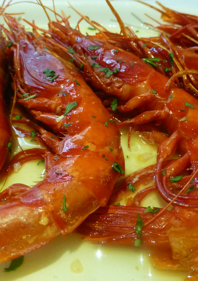 Una foto de Carabineros a la plancha con jengibre