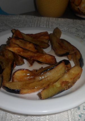 Una foto de Berenjenas fritas con miel