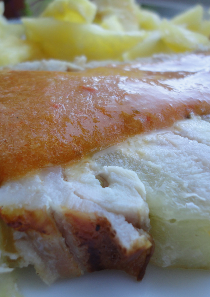 Una foto de Lomo relleno de piña y bacon