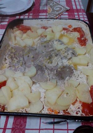 Una foto de Peceto a la leche con vegetales