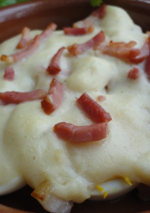 Una foto de Cazuela de huevos con bechamel enriquecidos