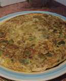 Tortilla de habas con mote y verduras