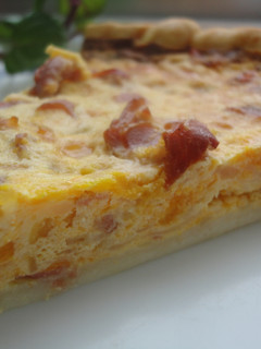 Una foto de Quiché de calabaza y jamón