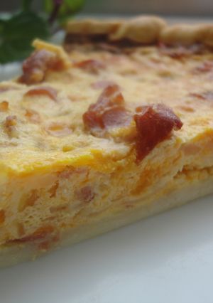 Una foto de Quiché de calabaza y jamón