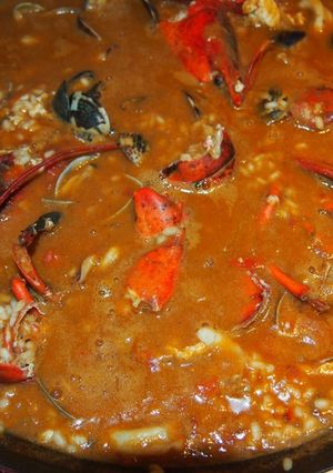 Una foto de Arroz caldoso con bogavante 