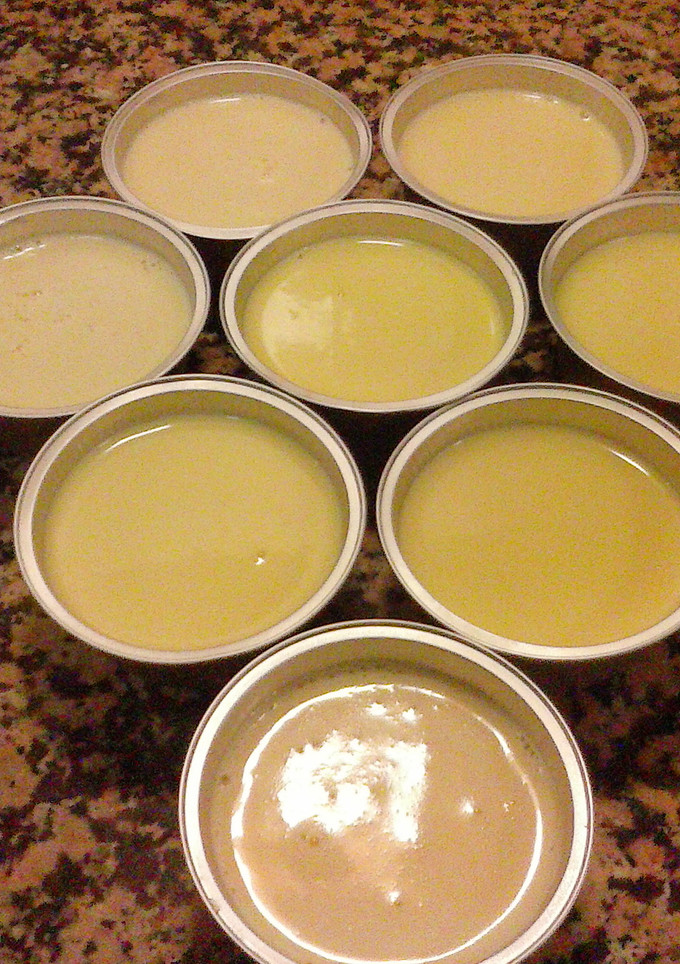 Una foto de Flan de chocolate blanco