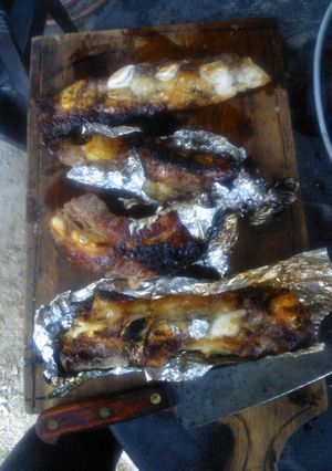 Una foto de Asado al fuego de linyera