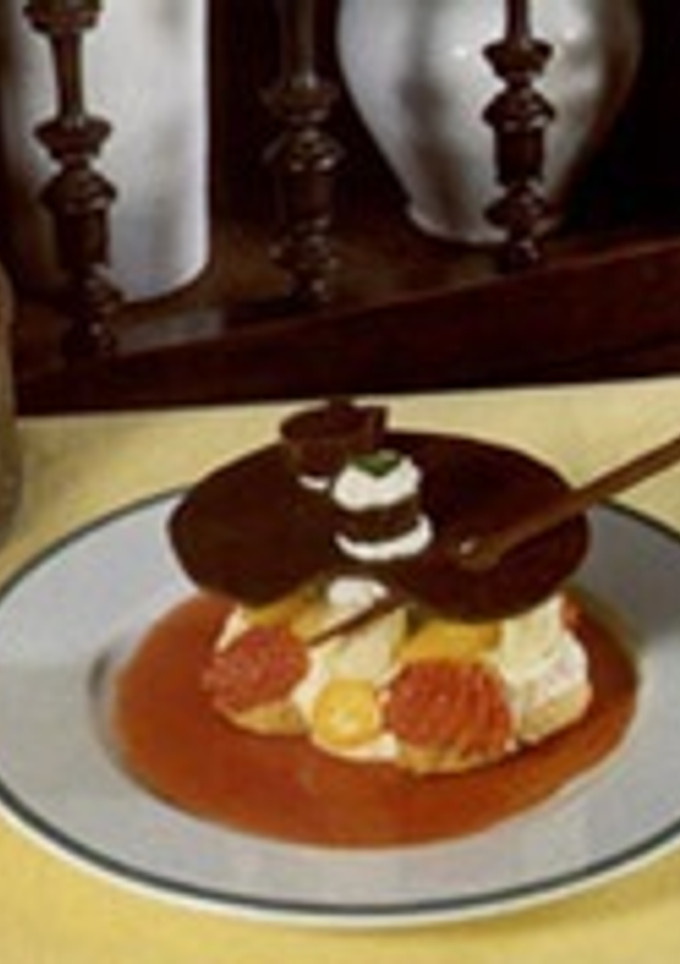 Una foto de Fruta del tiempo con chocolate