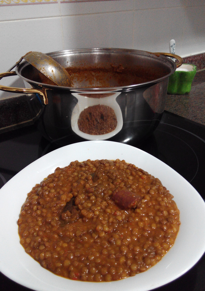 Una foto de Lentejas con verduras con Thermomix