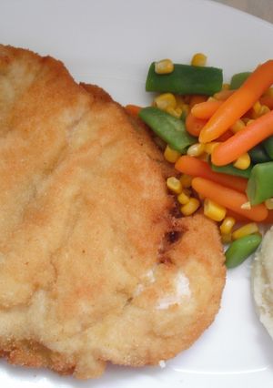 Una foto de Pechuga de pollo a la villeroy