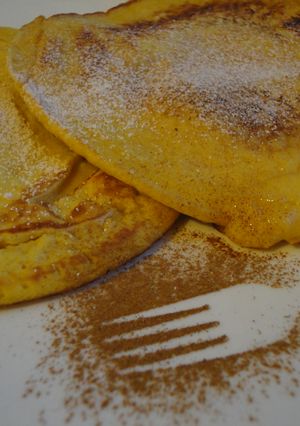 Una foto de Tortitas de puré de calabaza