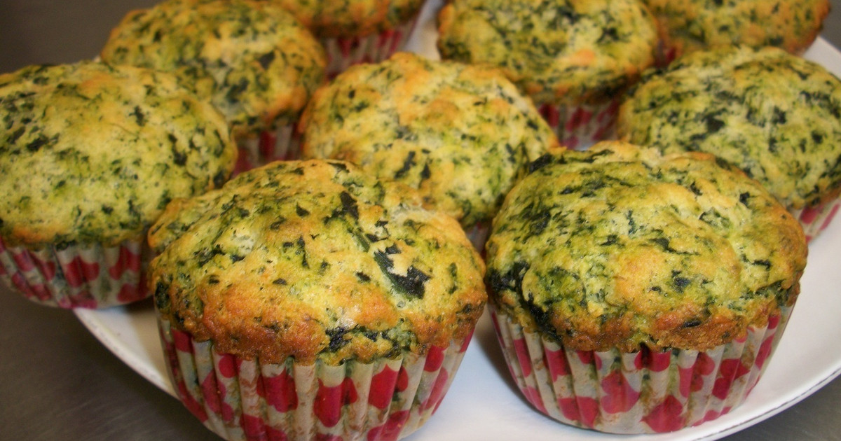 Muffins salados de espinacas y queso