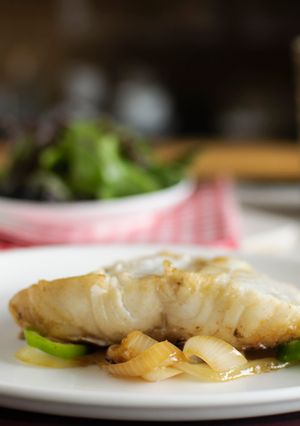 Una foto de Papillote de bacalao con calabaza