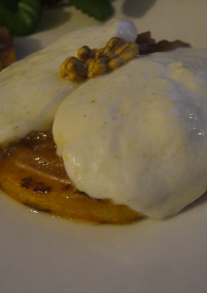 Una foto de Calabaza a la plancha con mozzarella fresca