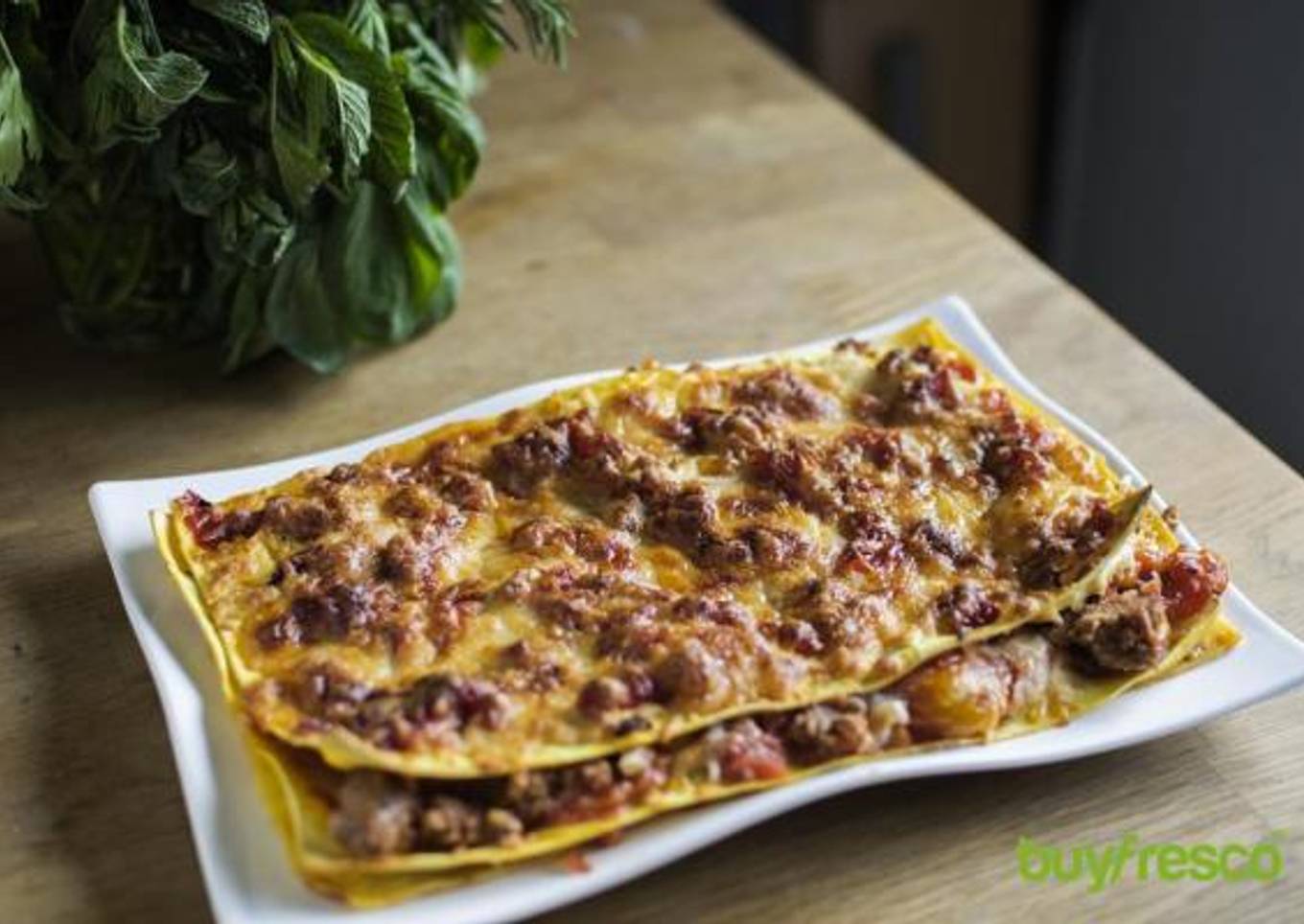 Lasaña de pollo y berenjena