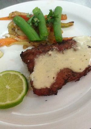 Una foto de Solomillo de cerdo en mostaza Dijón