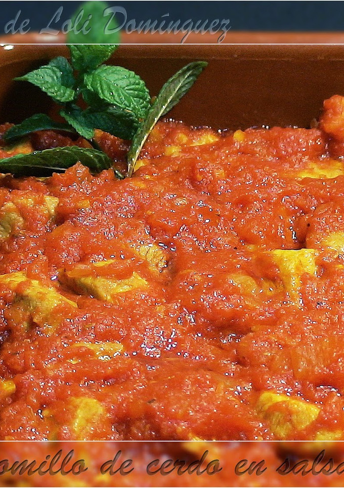 Una foto de Solomillo de cerdo en salsa de tomate