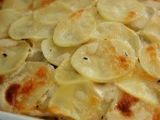 Papas al gratín con champiñones