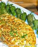Tortilla de bacalao con pimientos de Padrón