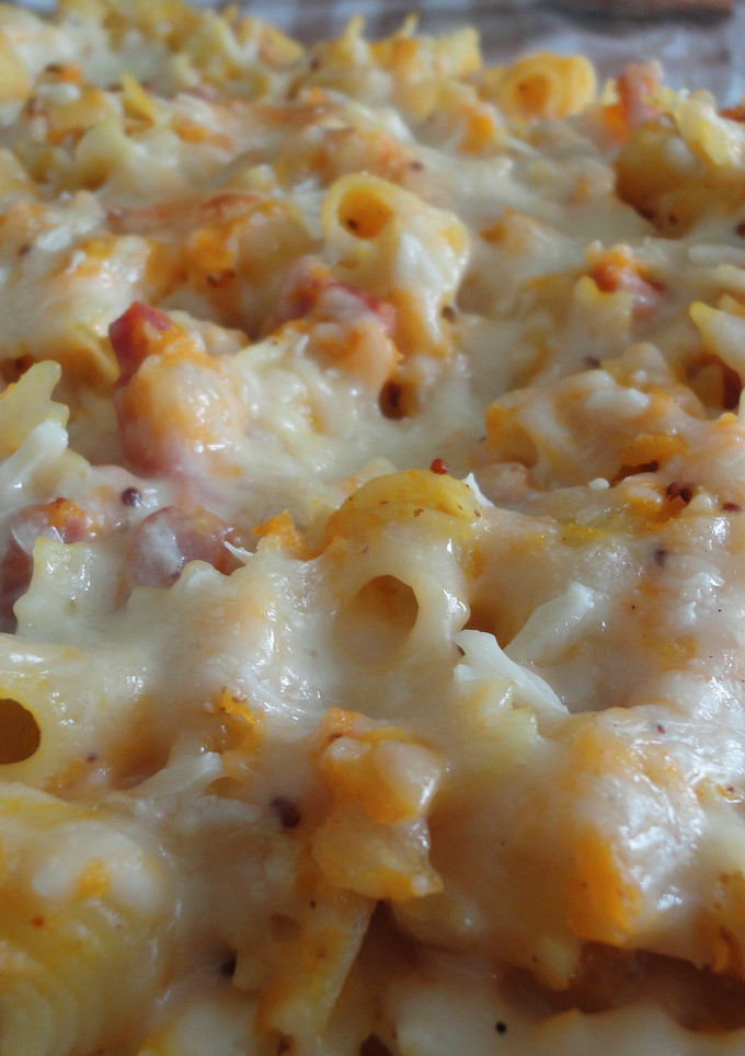 Una foto de Gratinado de pasta y calabaza