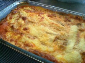 Una foto de Pasticho (lasagna) de berenjenas