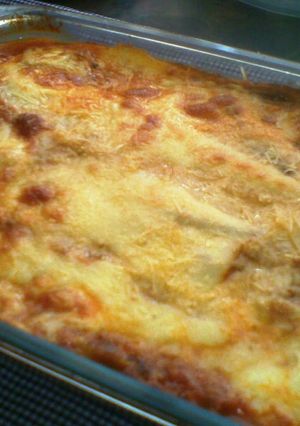 Una foto de Pasticho (lasagna) de berenjenas