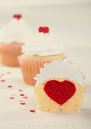 Hình của món Cupcake trái tim.