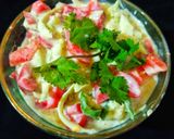 A picture of step 4 of Dahi Wala kachumber.